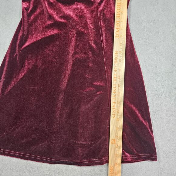 Lulus Velvet Dress Womens XS Burgundy Satin Mini Fairy Whimsical Goth Babydoll - Picture 11 of 12